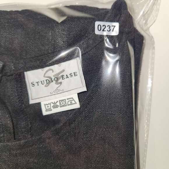 Vintage Women's Black Linen Sleeveless Lagenlook Sheath Dress Size 12 - Picture 11 of 11